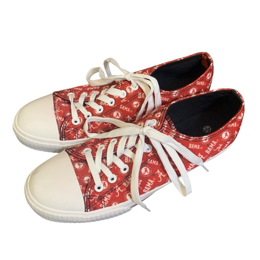 Fanatics Red and White Canvas Athletic Sneakers